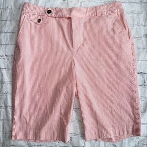 NWOT Women’s Size 8 L-RL Lauren Active Seersucker Pinstripe Shorts